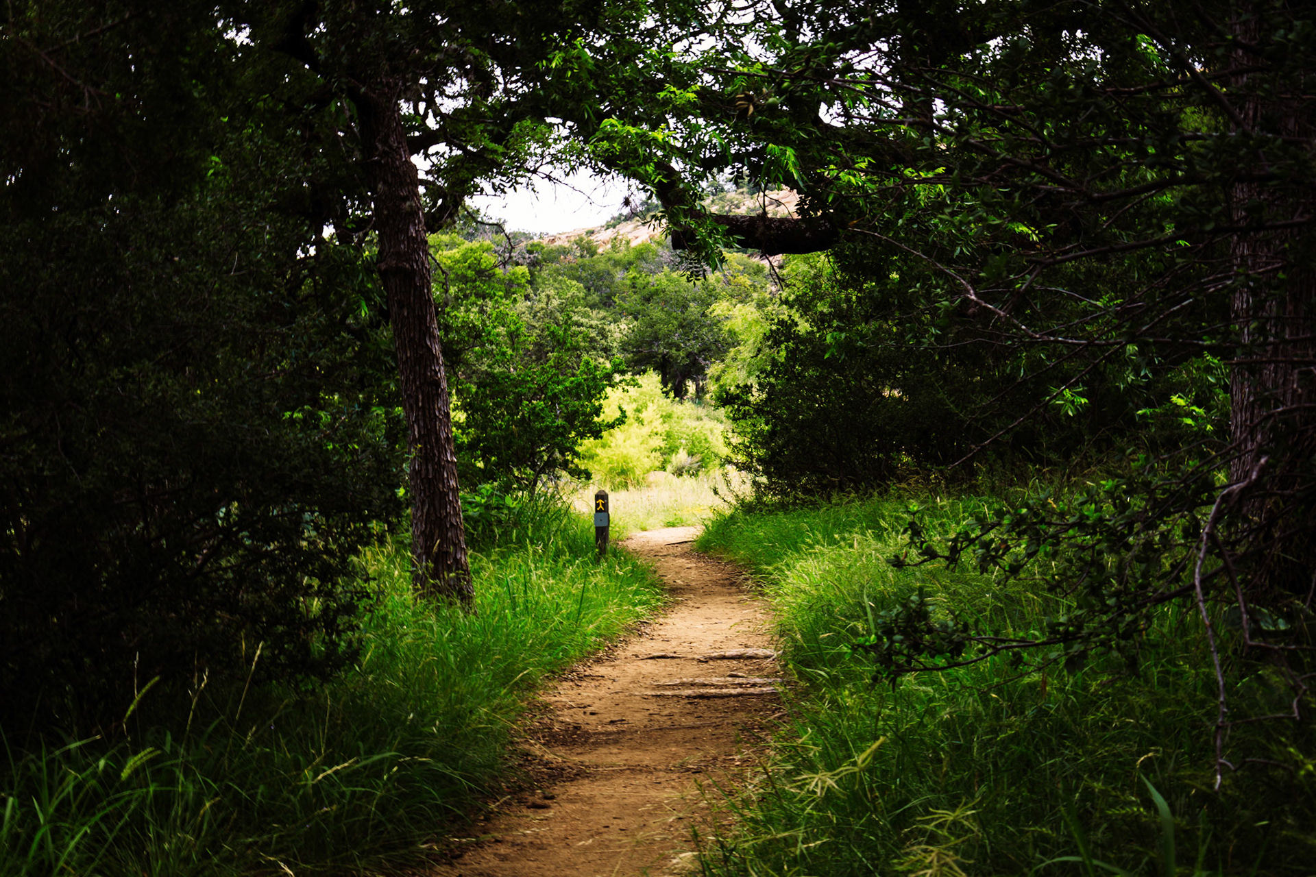 A trail in the Enchanted Rock State Natural Area.