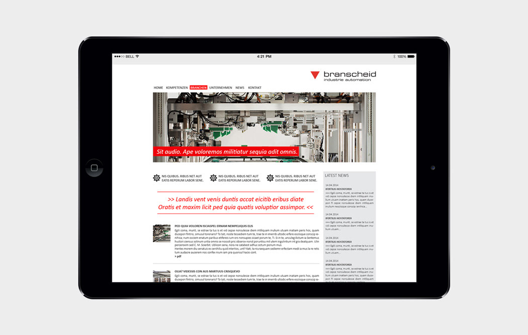 Branscheid Webdesign iPad