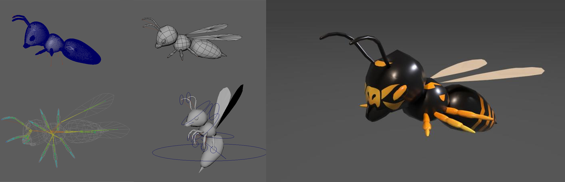 Butterfly Model, Retopology, Rig, Texture, Posing