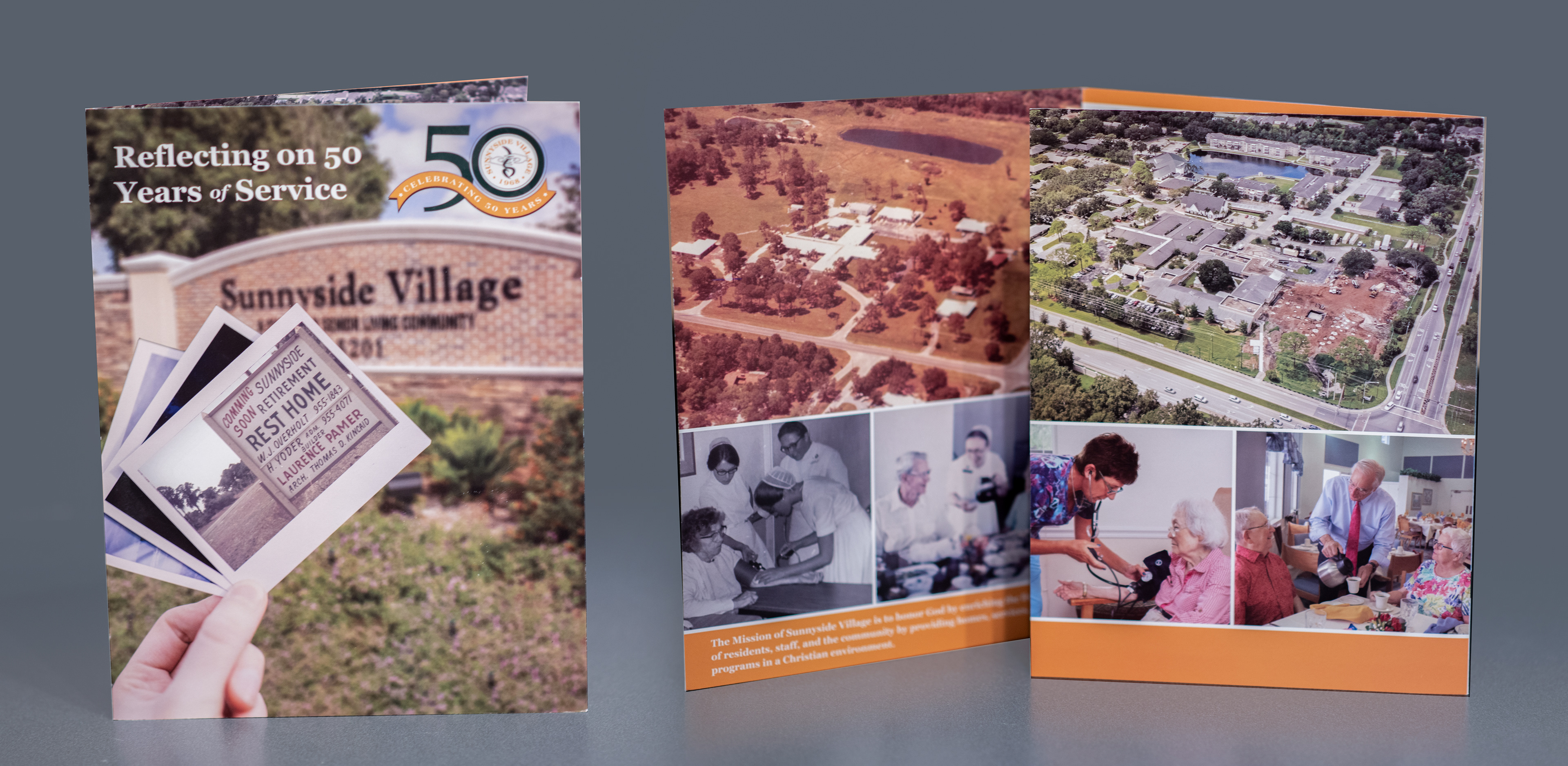Commemorative 50th Anniversary tri-fold event program design and layout