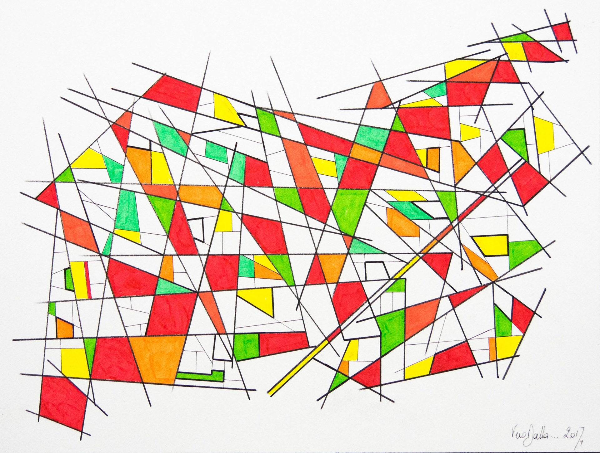 SOLD - Etude 7 - 2017 - 12"x 16" - Indian Ink on Arches paper