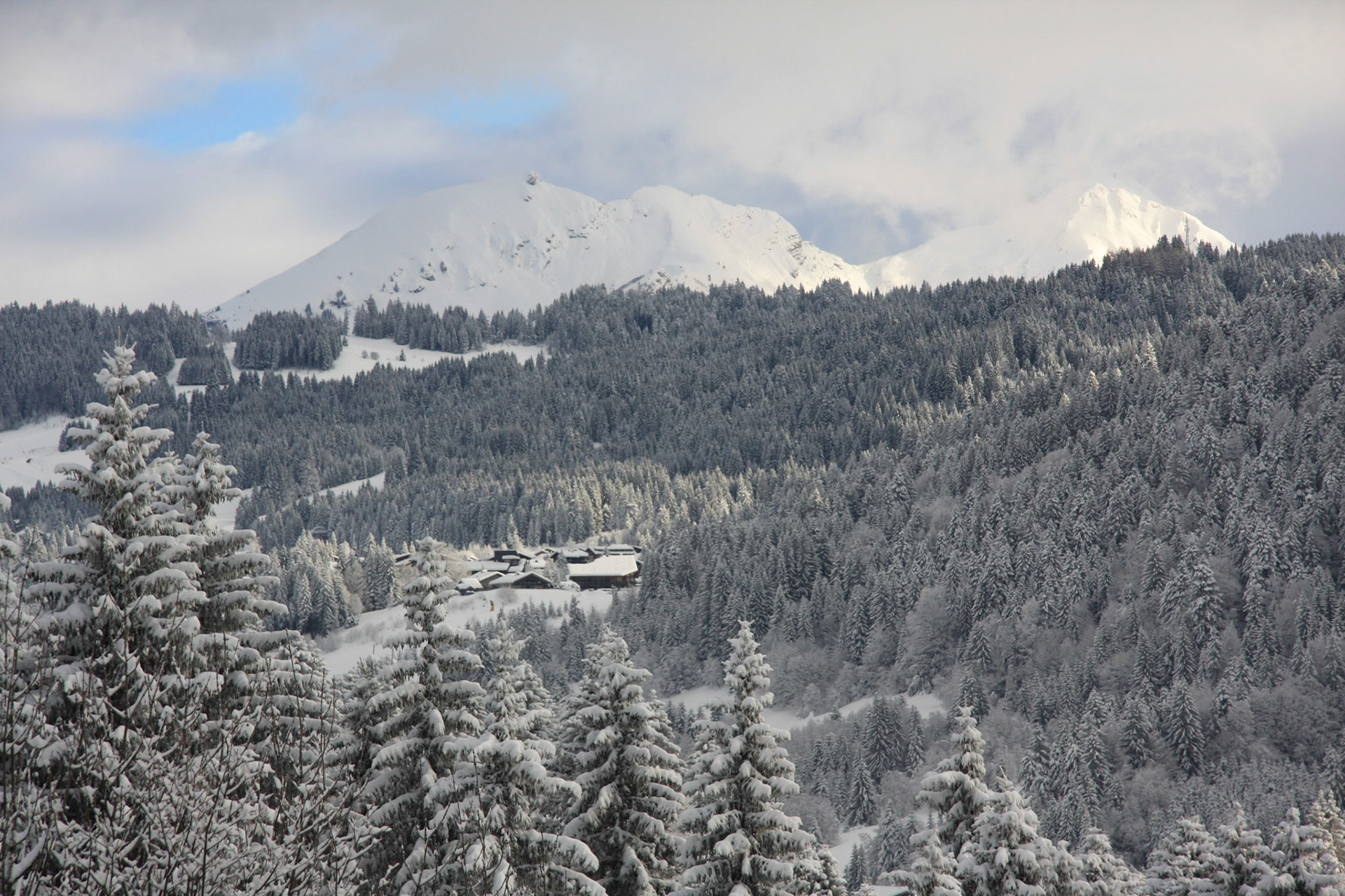 Snowy view from master bedroom