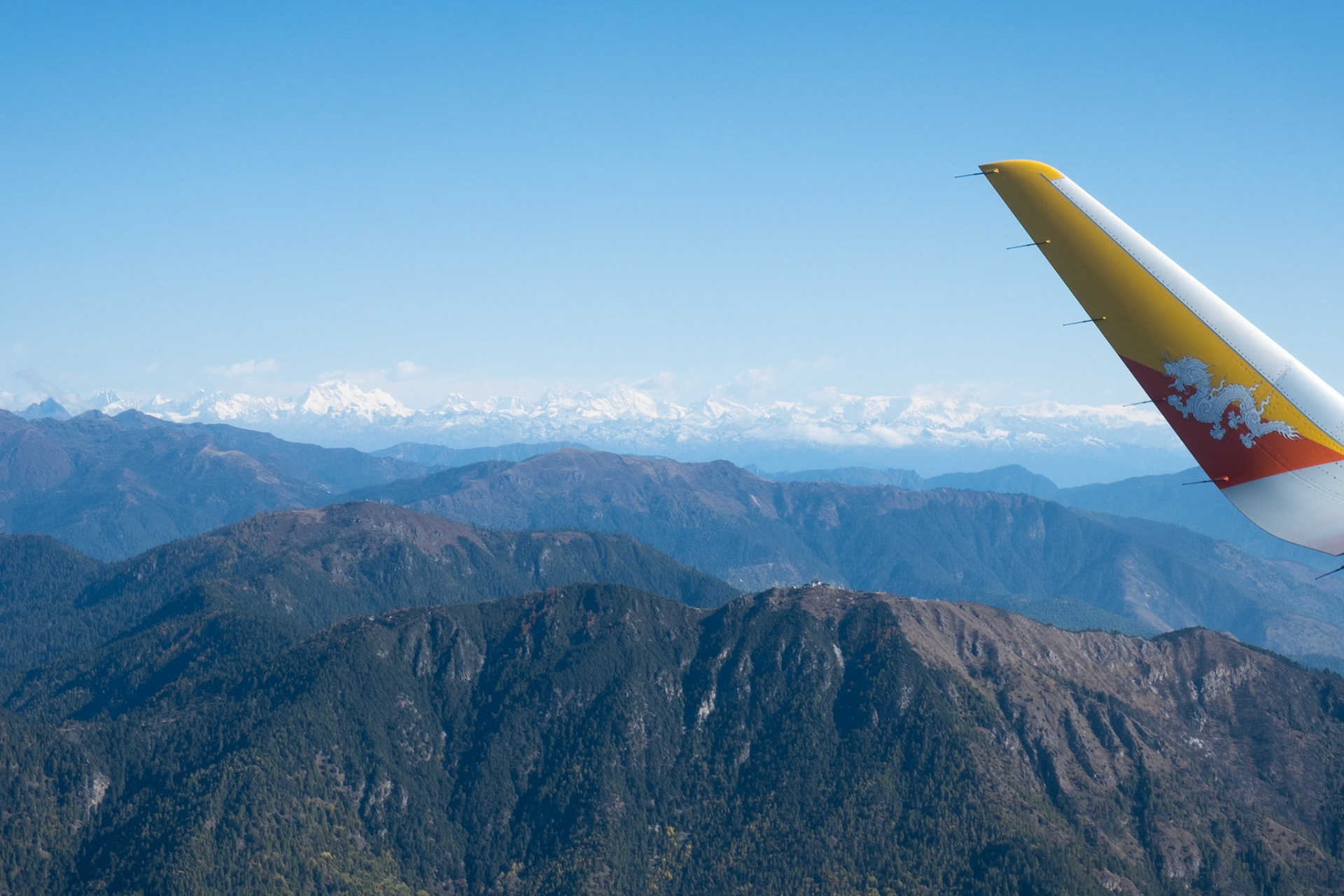 Flying over Bhutan