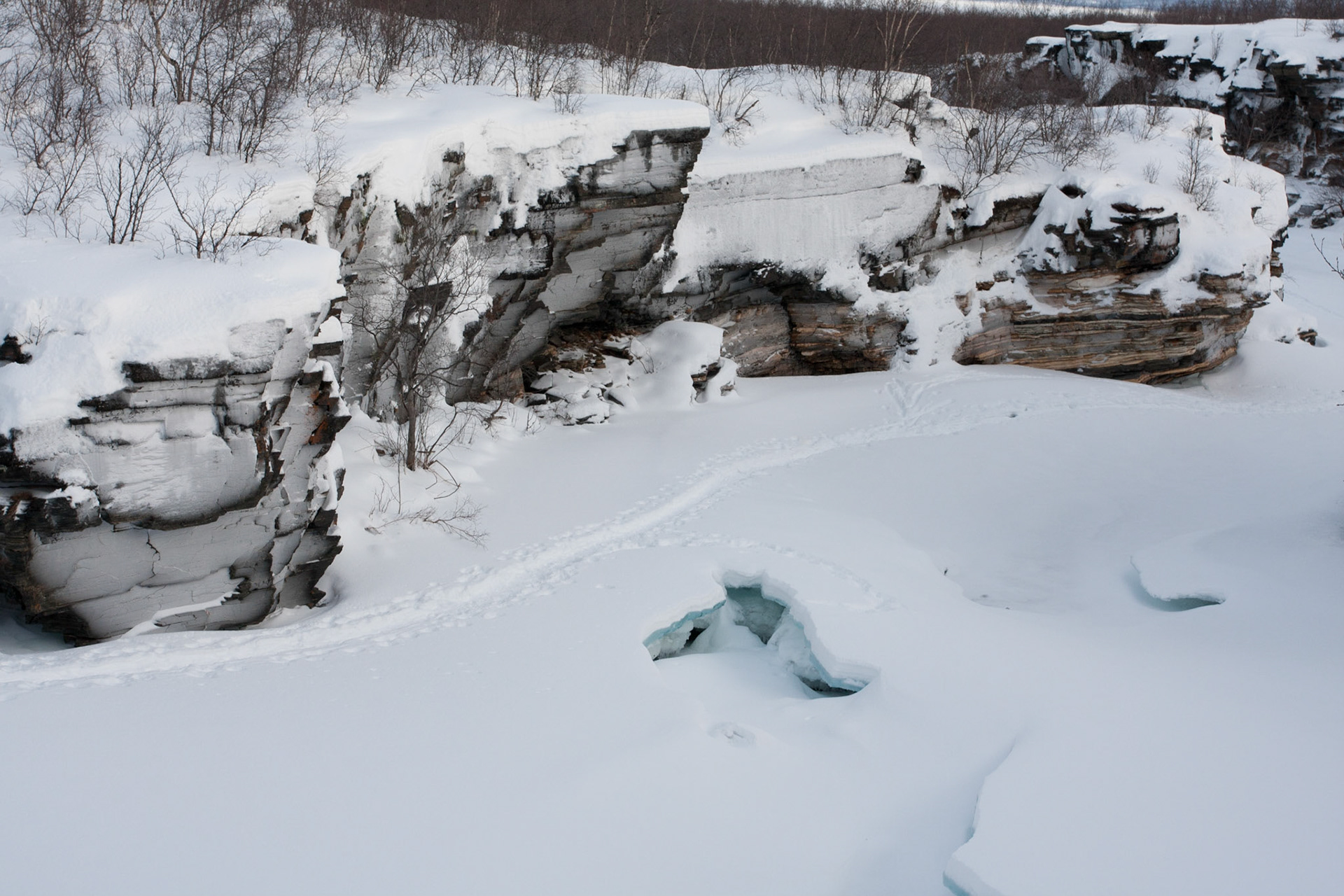 Frozen river at Abisko