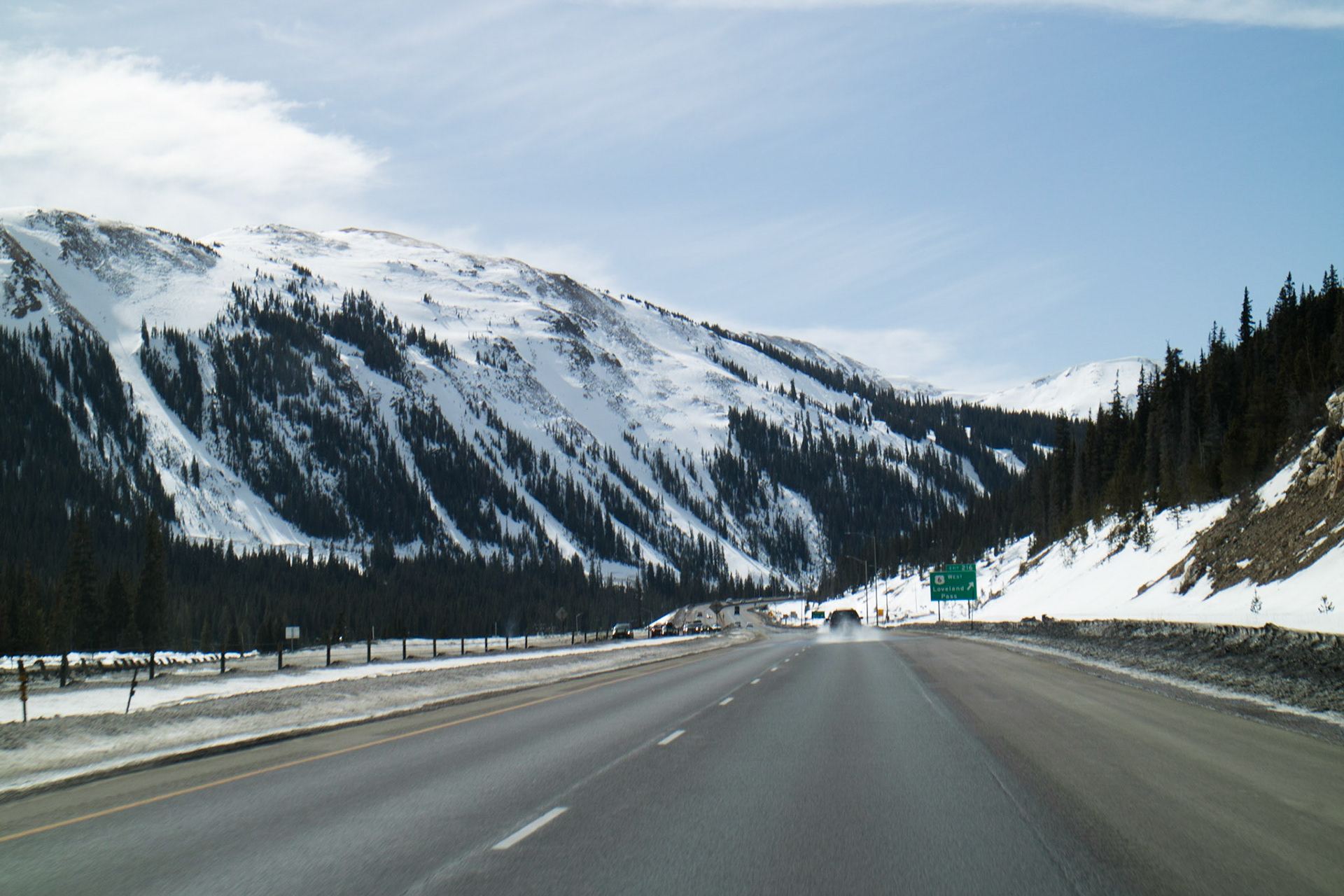Driving along the I70, past Loveland ski area