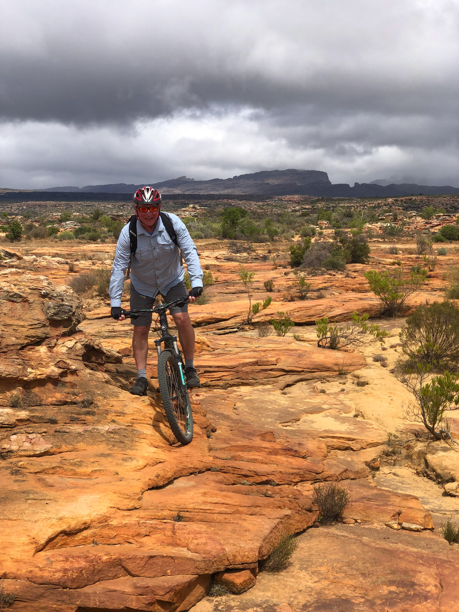 Alex mountain biking on his birthday