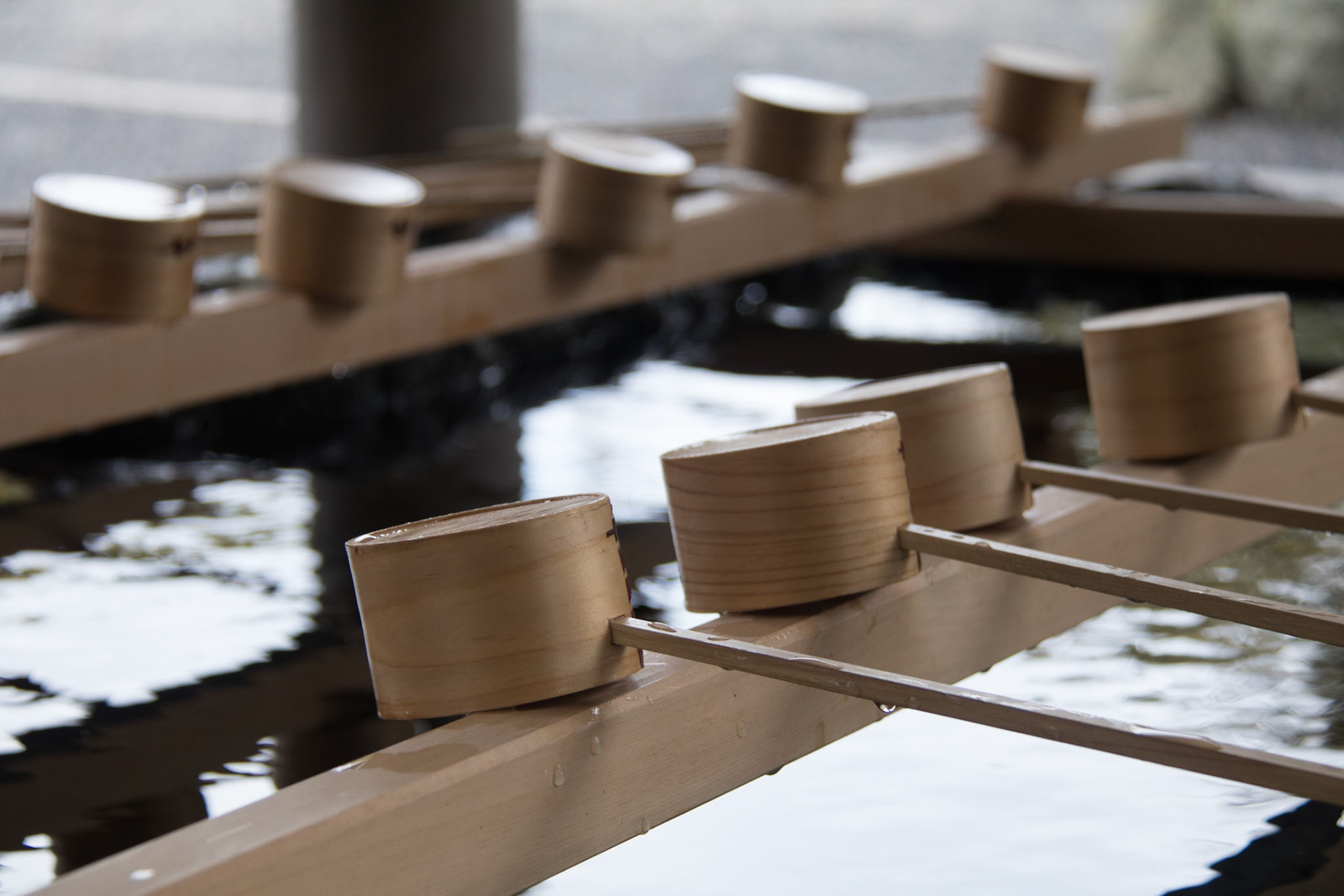Ladles to wash hands prior to entering the shrine