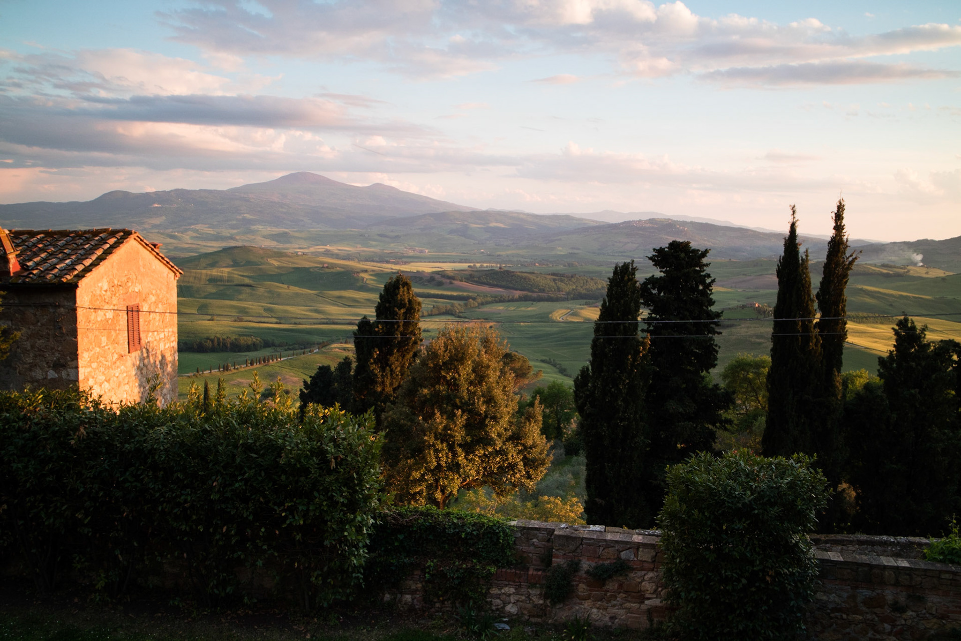 Sunset view from terrace at Il Chiostro