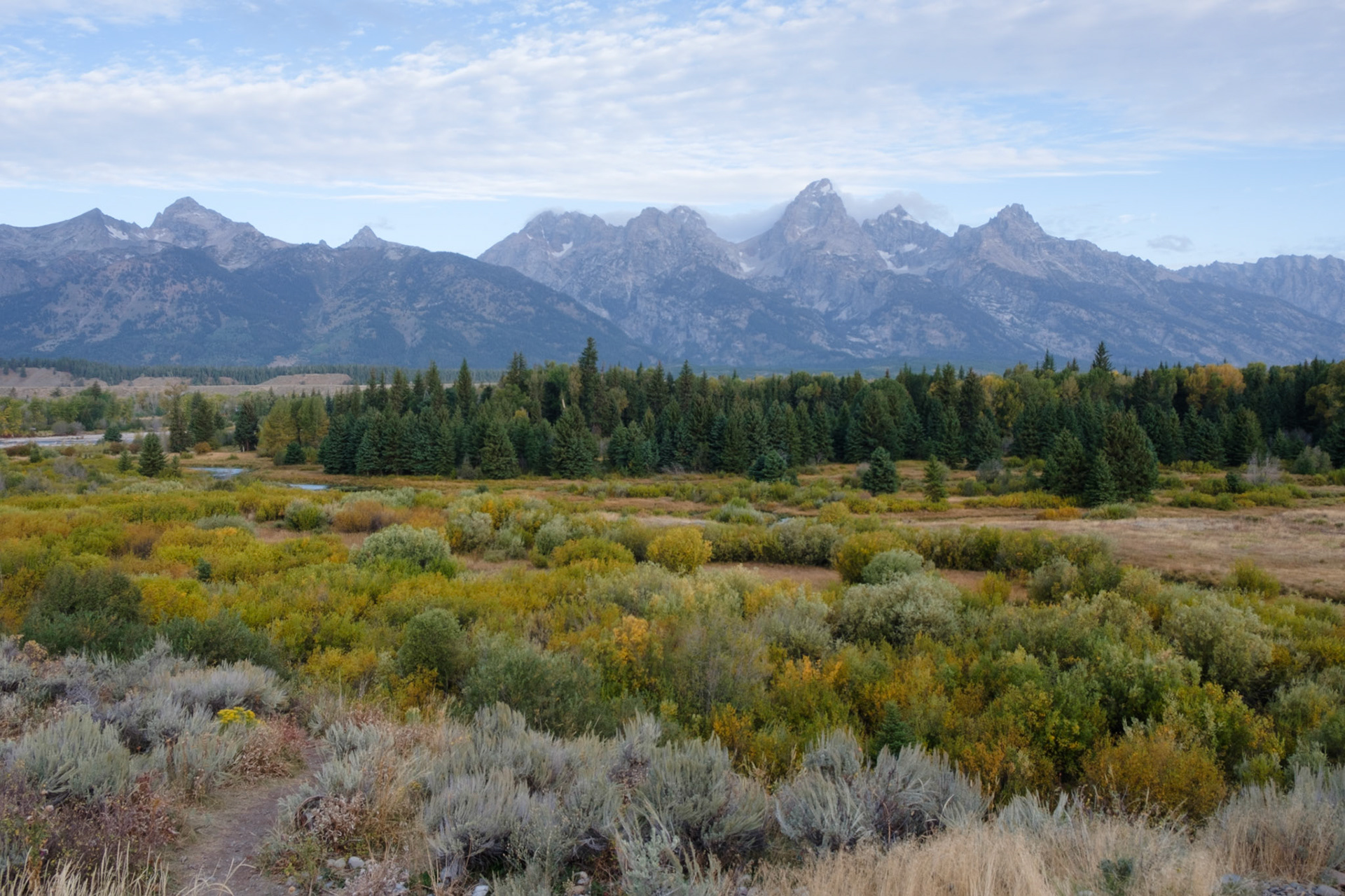 Tetons from Black Tail Ponds turnout