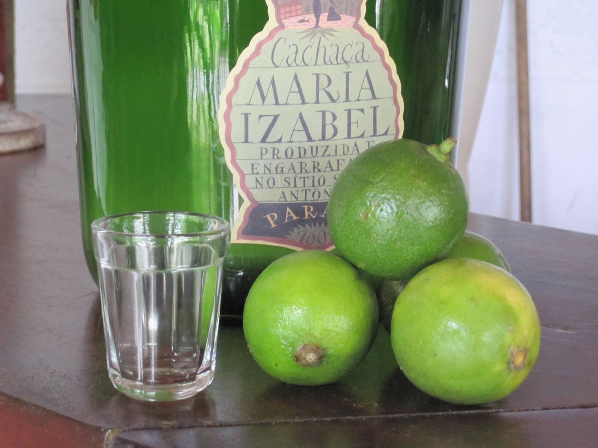 Ingredients of a caipirinha (plus sugar and ice)