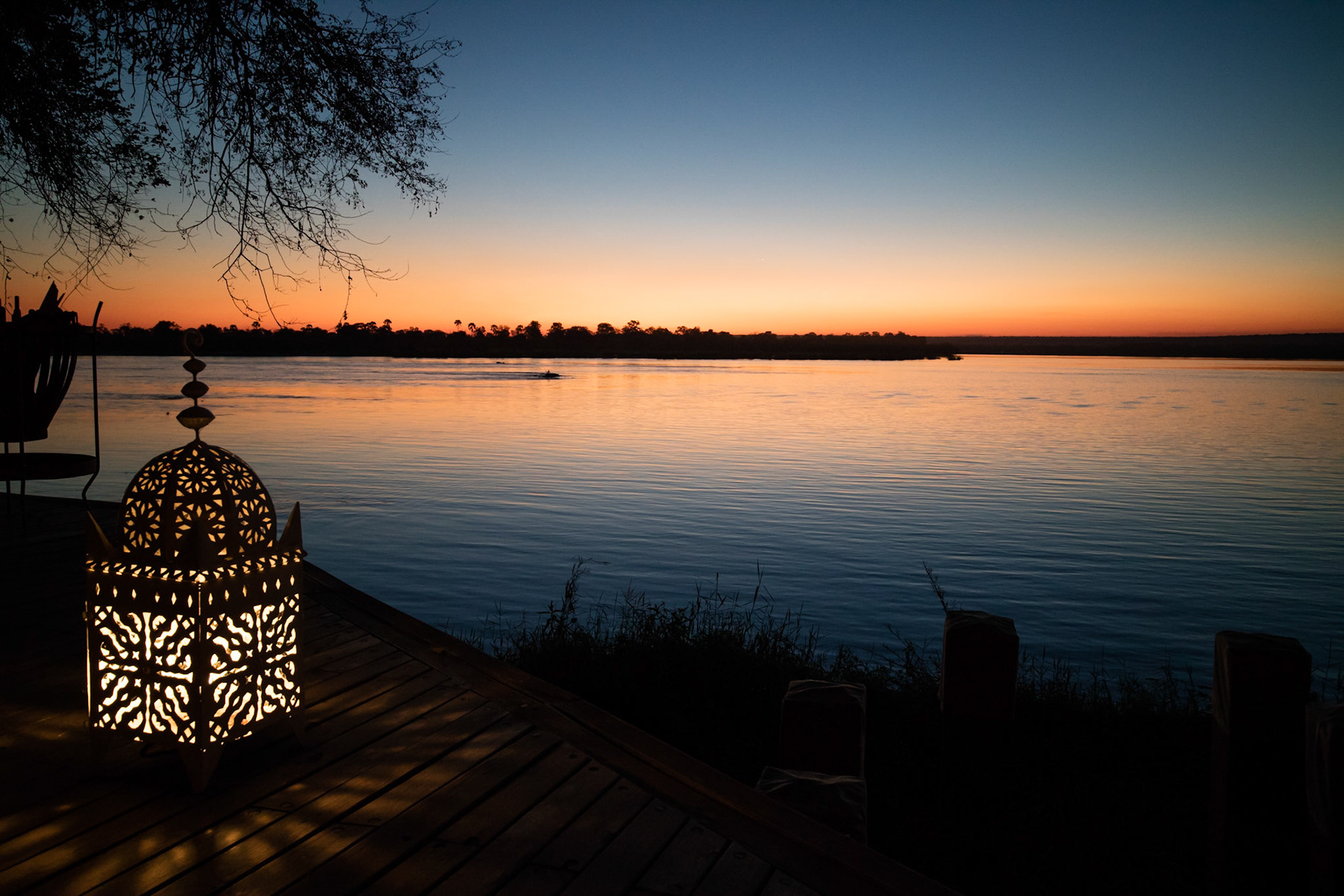 Sunset on the Zambezi, from Tongabezi
