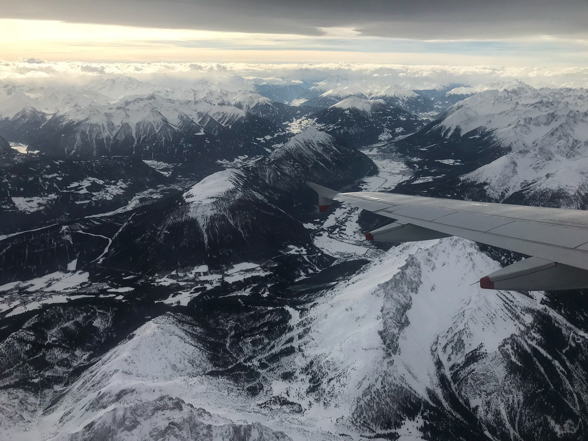 Flying over the Alps
