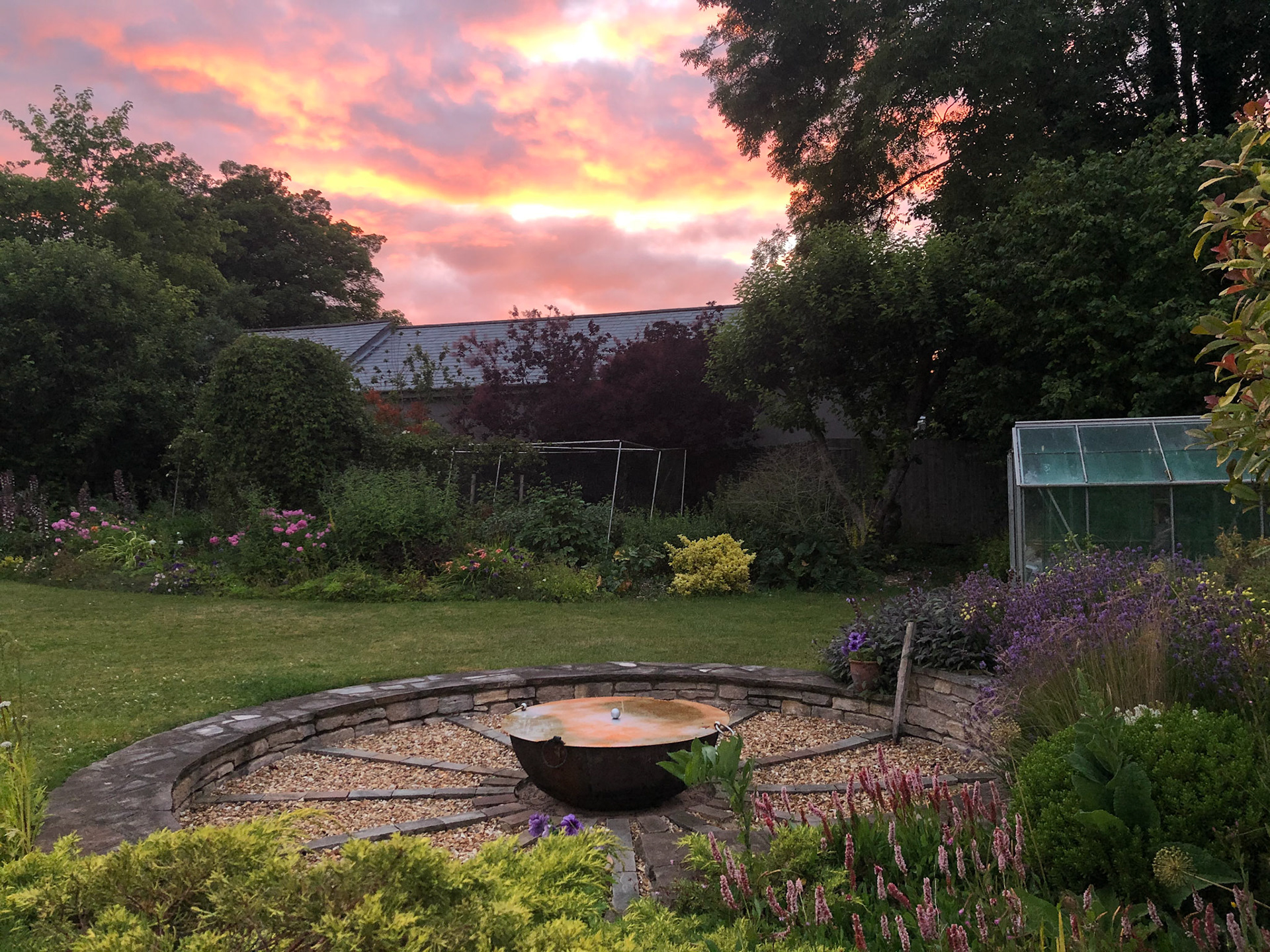 Back garden at sunset