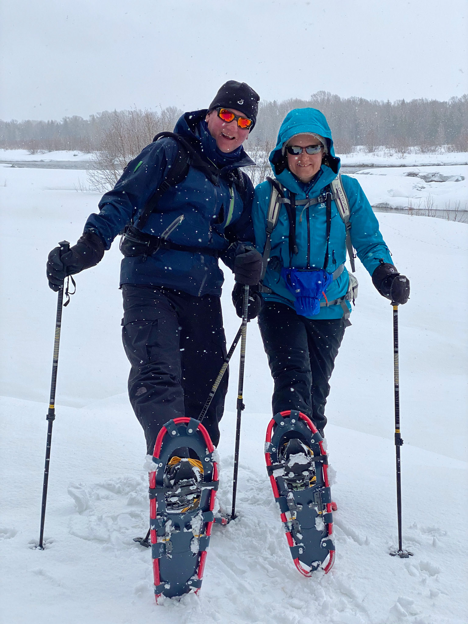 Snowshoeing by the Snake River