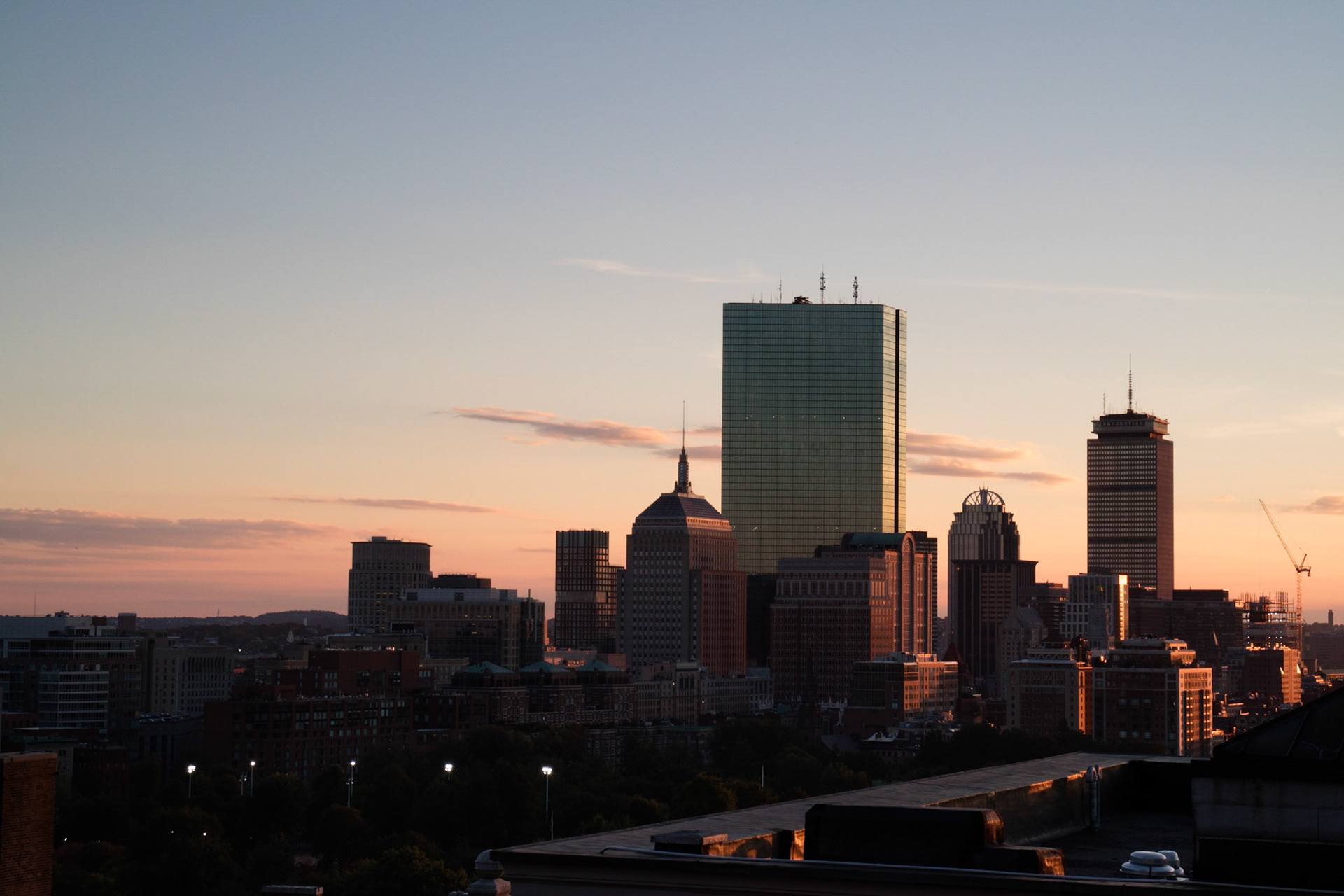 Sunset from roof terrace, XV Beacon