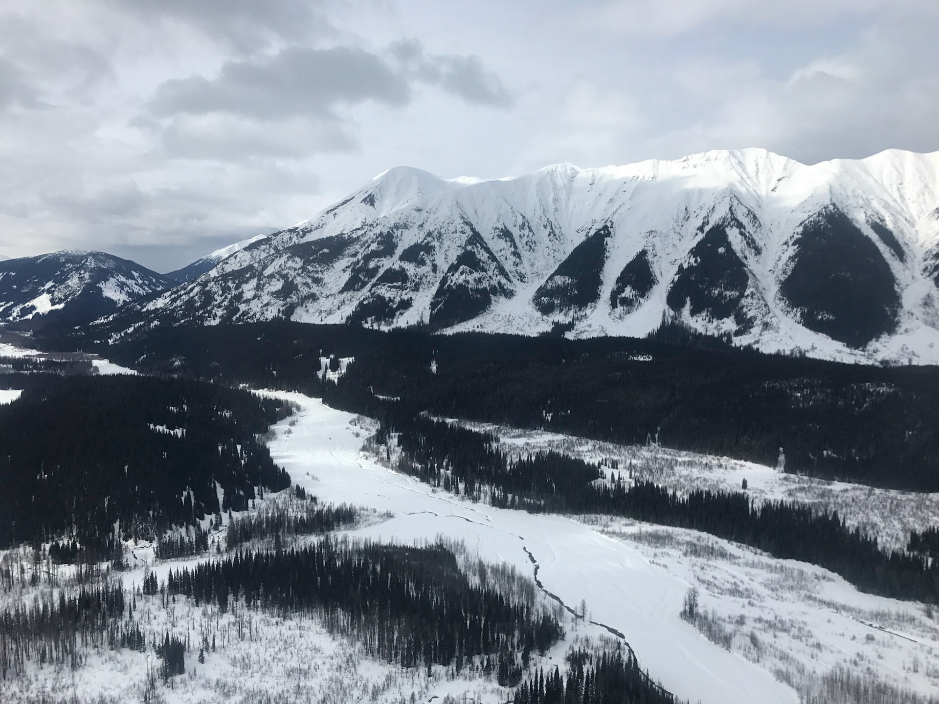 Flying back into the valley