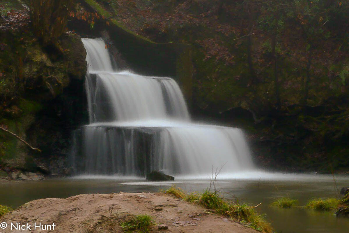 The Waterfall at Bedelands Nature Reserve. Burgess Hill West Sussex