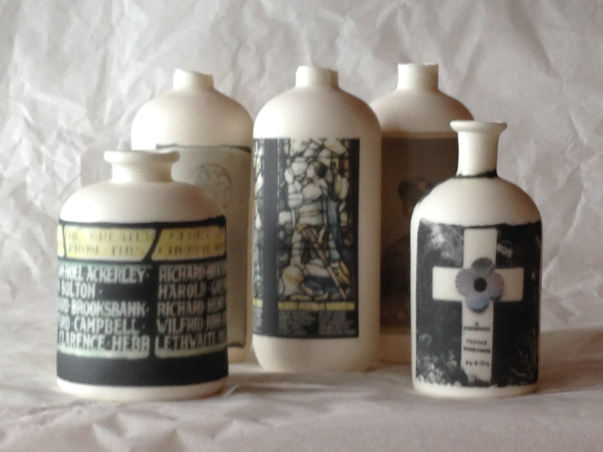 Slip-cast parianware commemorating WWI