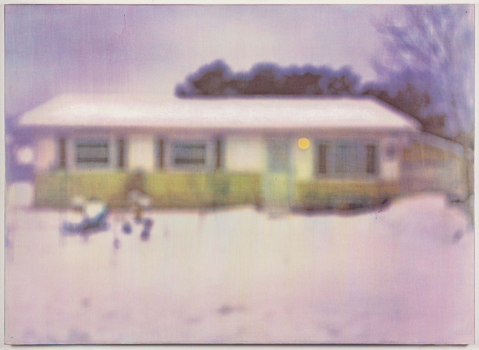 a house like this v2,2020,gum bichromate, watercolor on traditional gesso, muslin on panel, soluvar,40 X 29