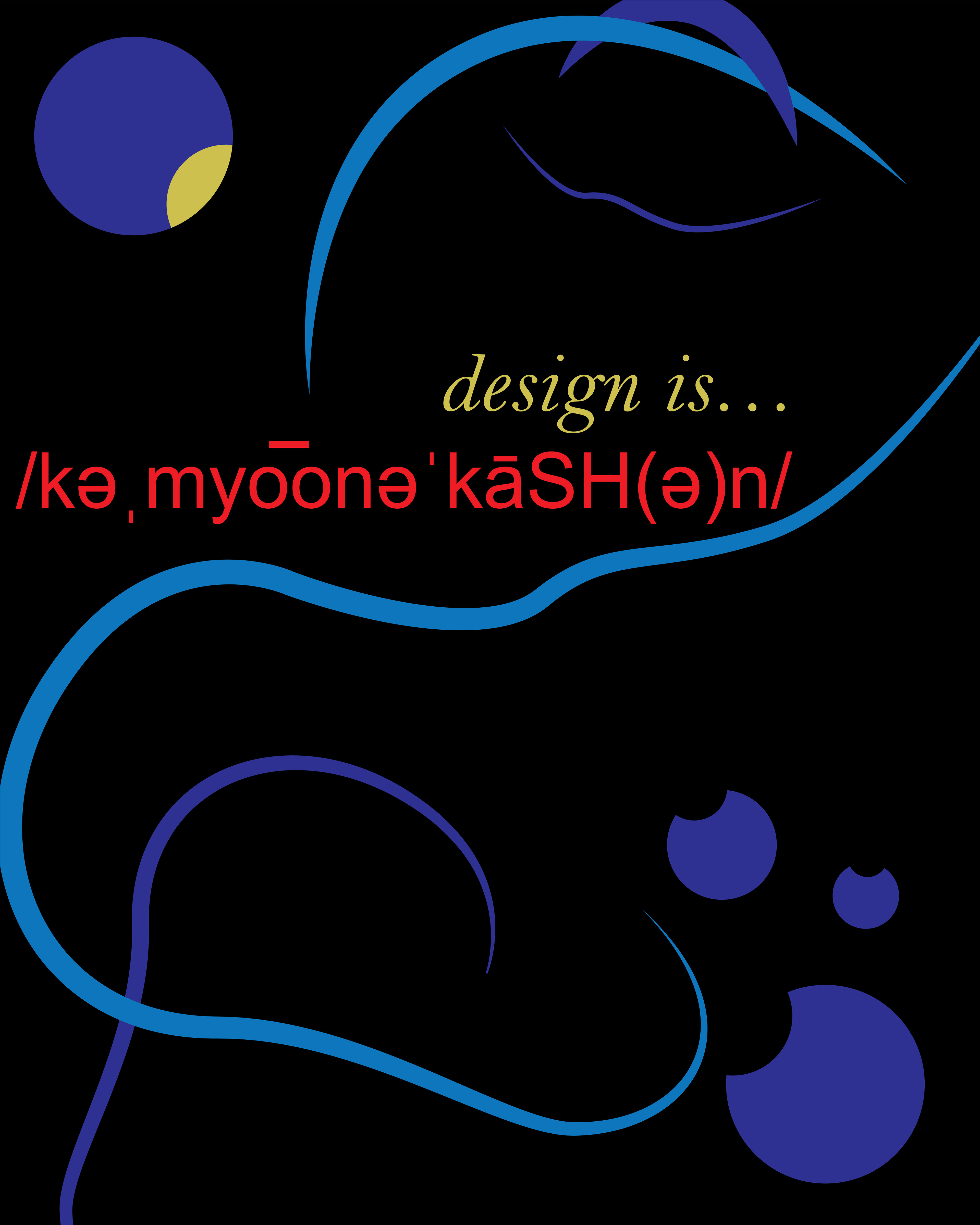 Here I used a dictionary pronunciation guide and abstracted eyes, a mouth, and an ear.