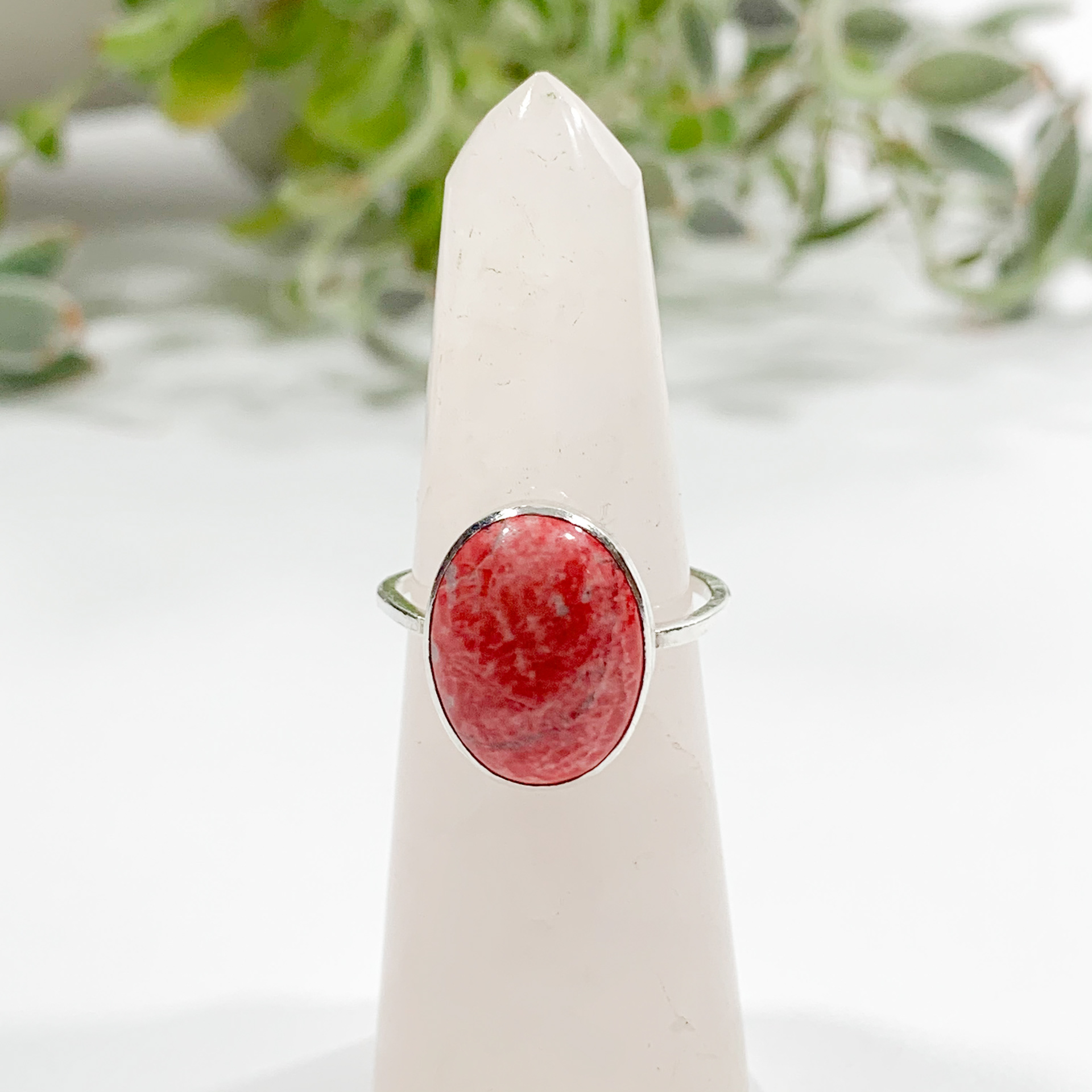 Pink-Dyed Howlite Ring
