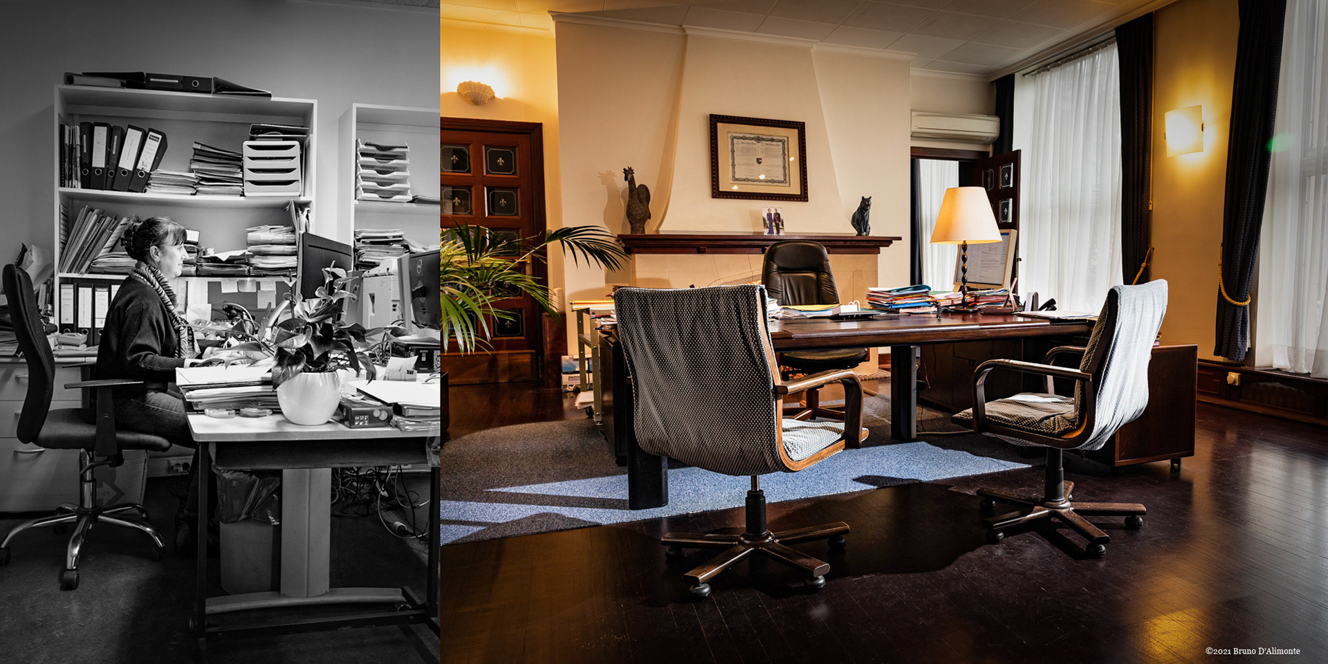 Bureau de la secrétaire communale et sa secrétaire