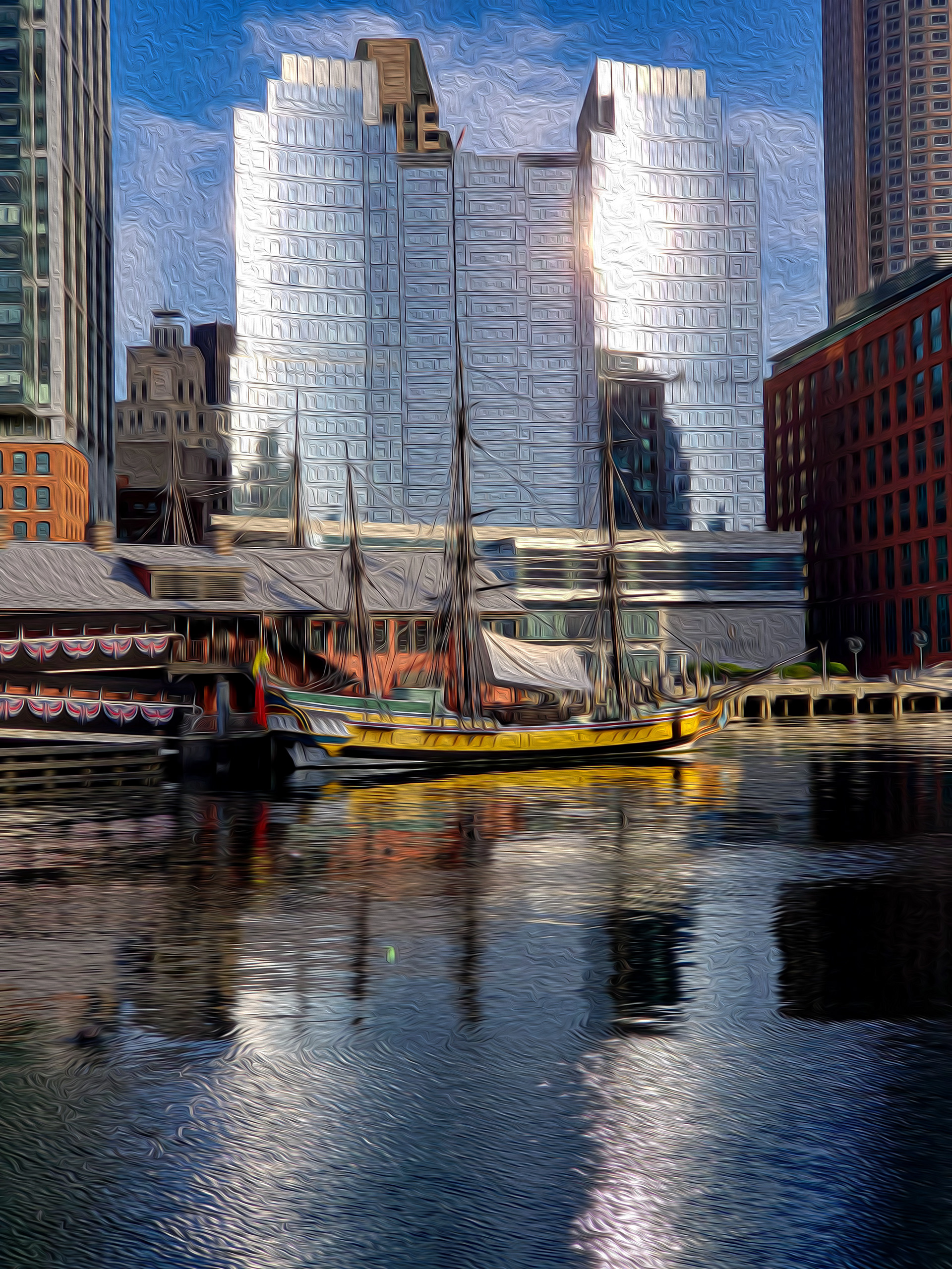 Sunrise at Tea Party Boats. Boston. ©2020, Corey Sandler