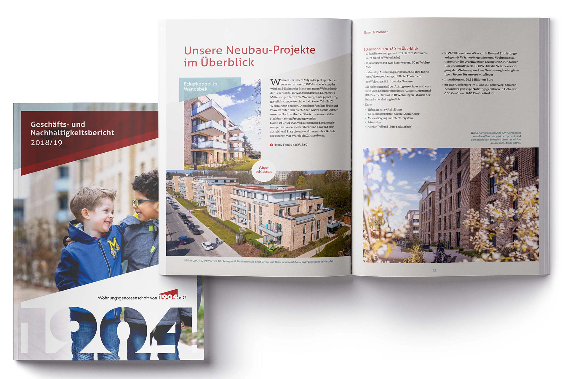 Geschäftsberichts für 2018 Titel und Innenseite