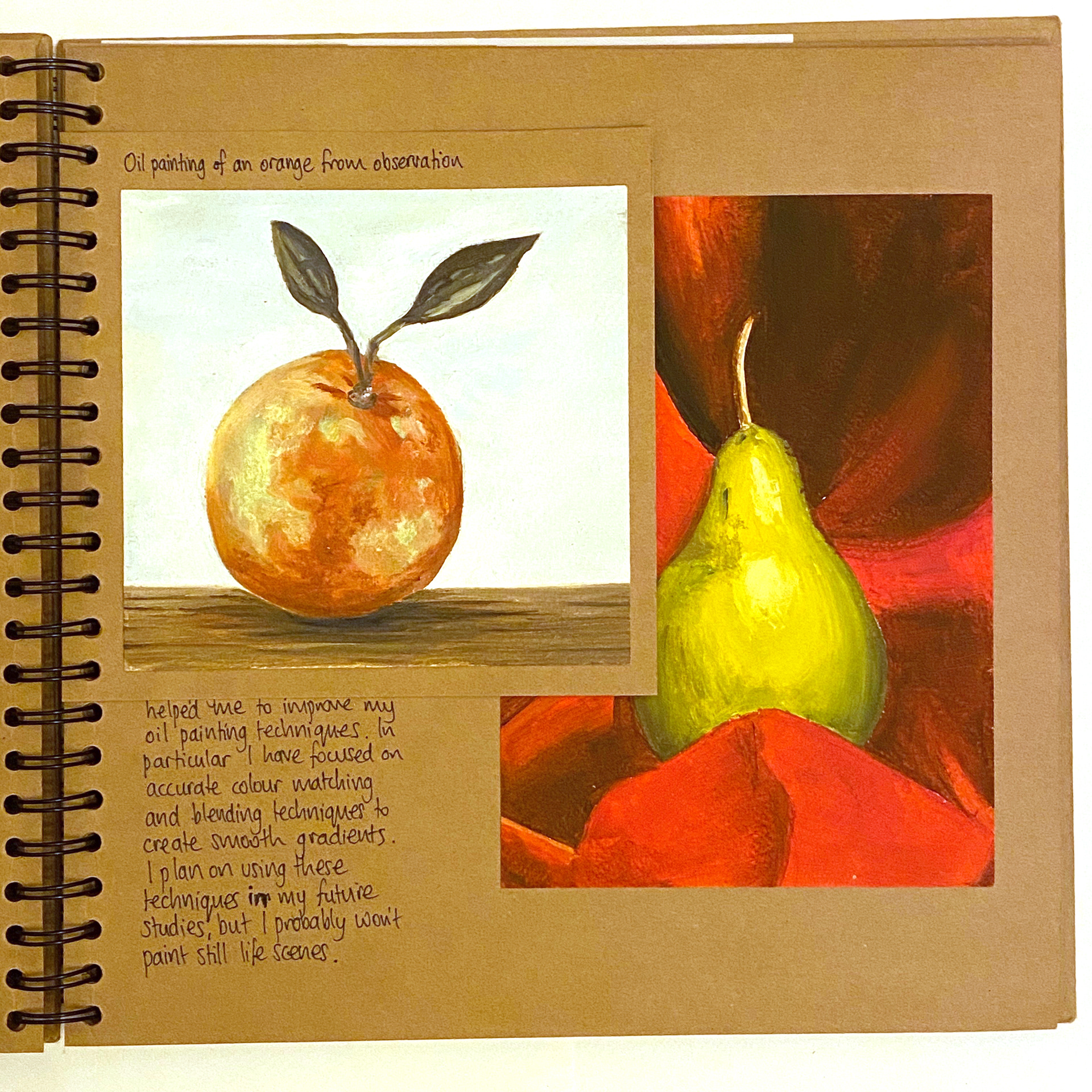 Oil paint studies in the style of Faith Te