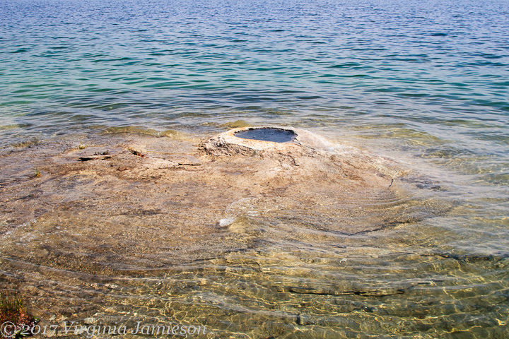 Small Volcanic crater at surface of lake, Yellowstone NP; UA-92916515-1