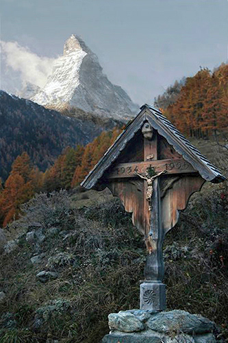 Matterhorn Memorial to person who died on the mountain, Switzerland; UA-92916515-1