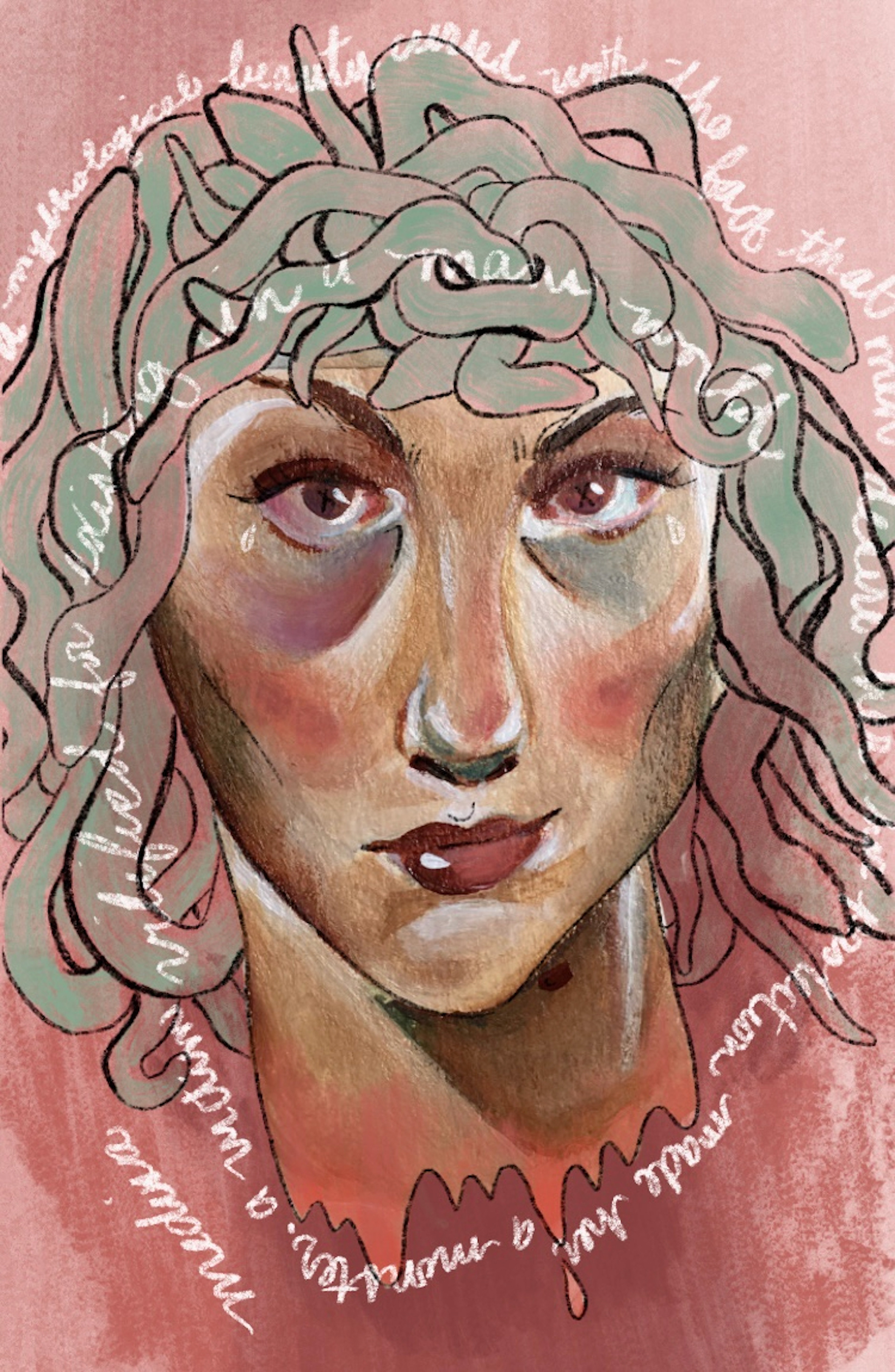 Elise Provident, Mythological Beauty, Dismembered, Digital Art, Mentor High School, Educator: Michelle Kane, Grade 12,  Honorable Mention