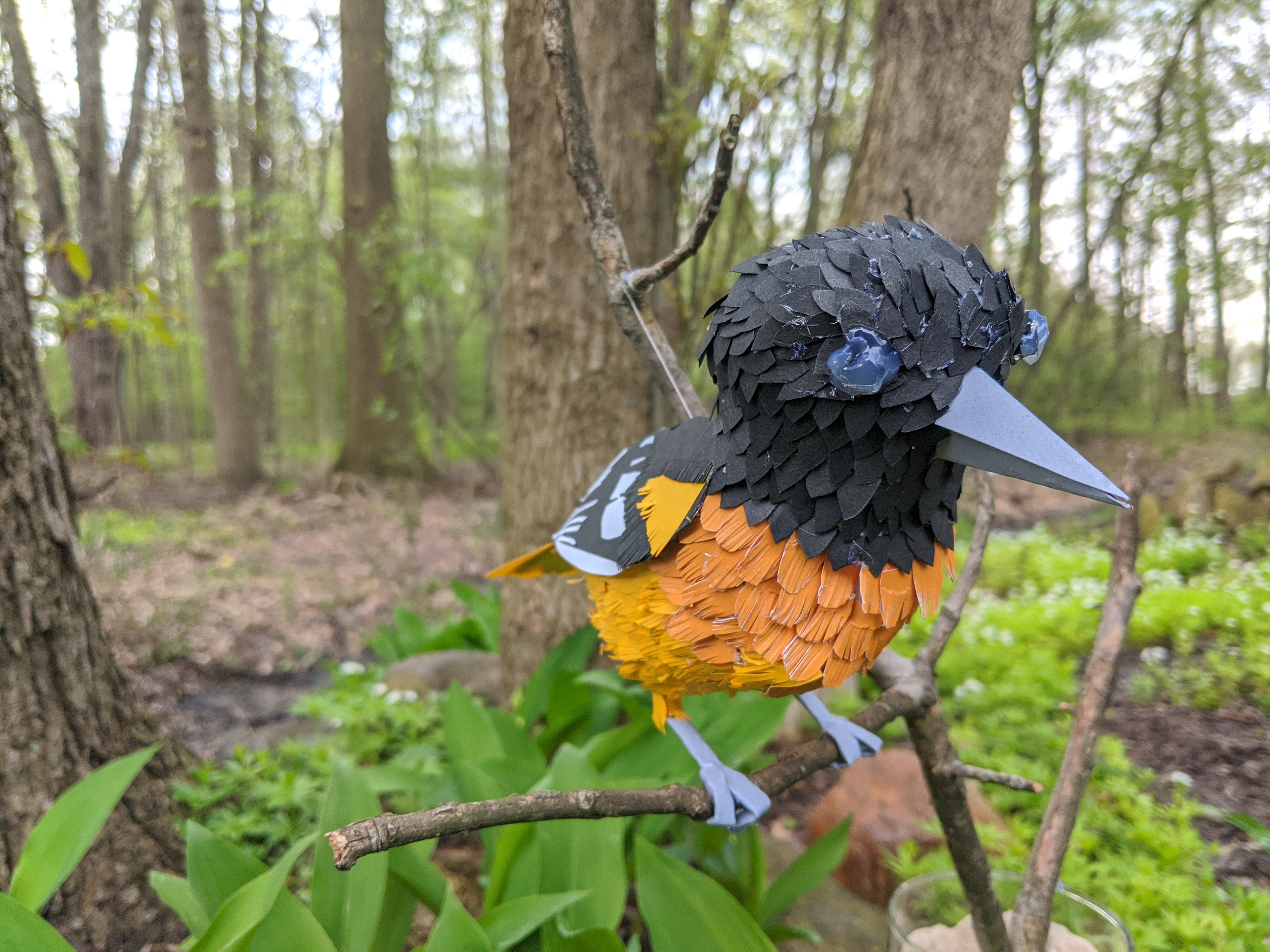 Meghan Bhanoo, Paper Bird, Sculpture, Gilmour Academy High School, Educator: Susan Southard, Grade 11,  Honorable Mention