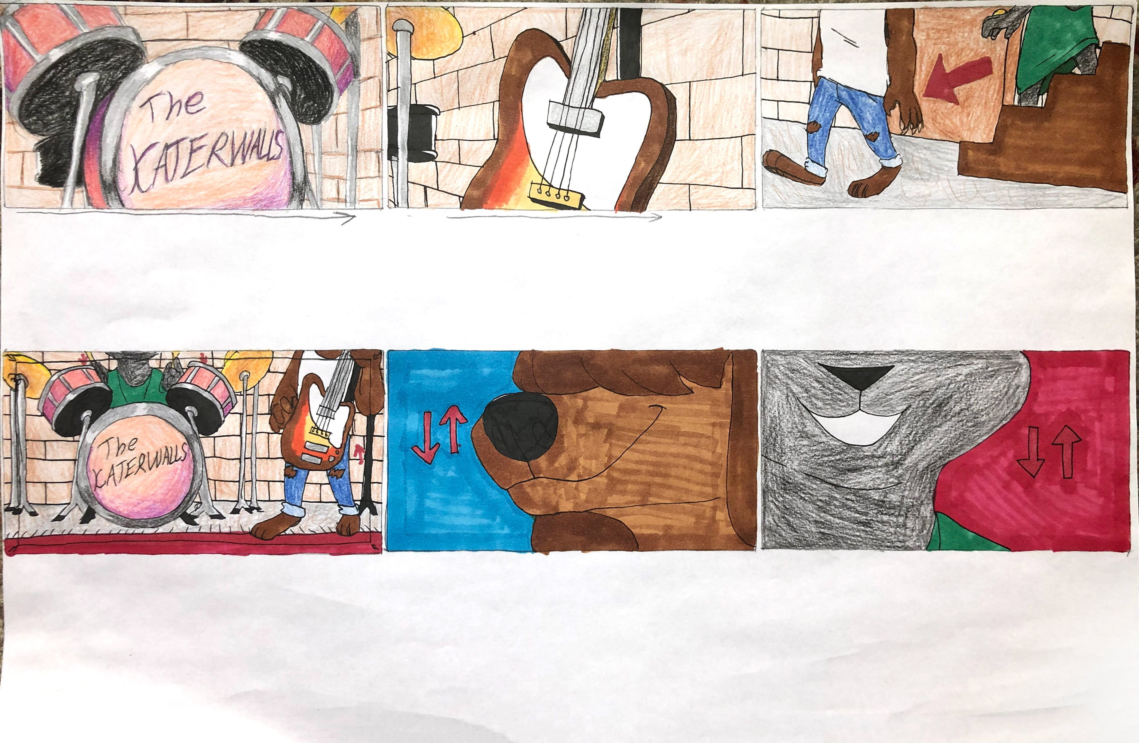 Gabby Toms, The Katerwalls Storyboard, Comic Art, Lakewood High School, Educator: Annie McQuay, Grade 11,  Honorable Mention