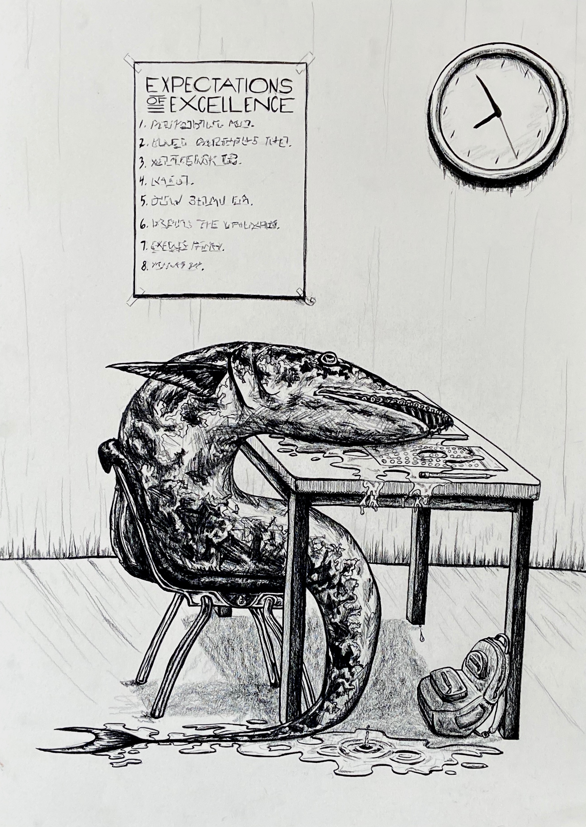 Nola Williams-Riseng, The Academic, Editorial Cartoon sponsored by The Herb Block Foundation, Lakewood High School, Educator: Arline Olear, Grade 12,  Honorable Mention
