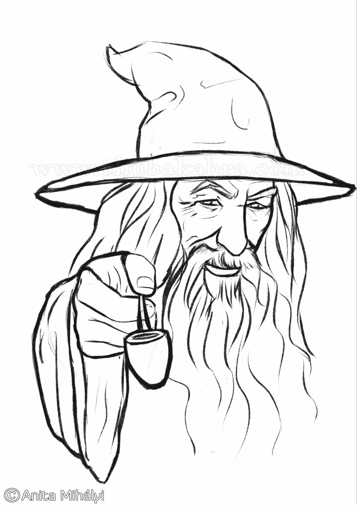First sketch for Gandalf the Gray