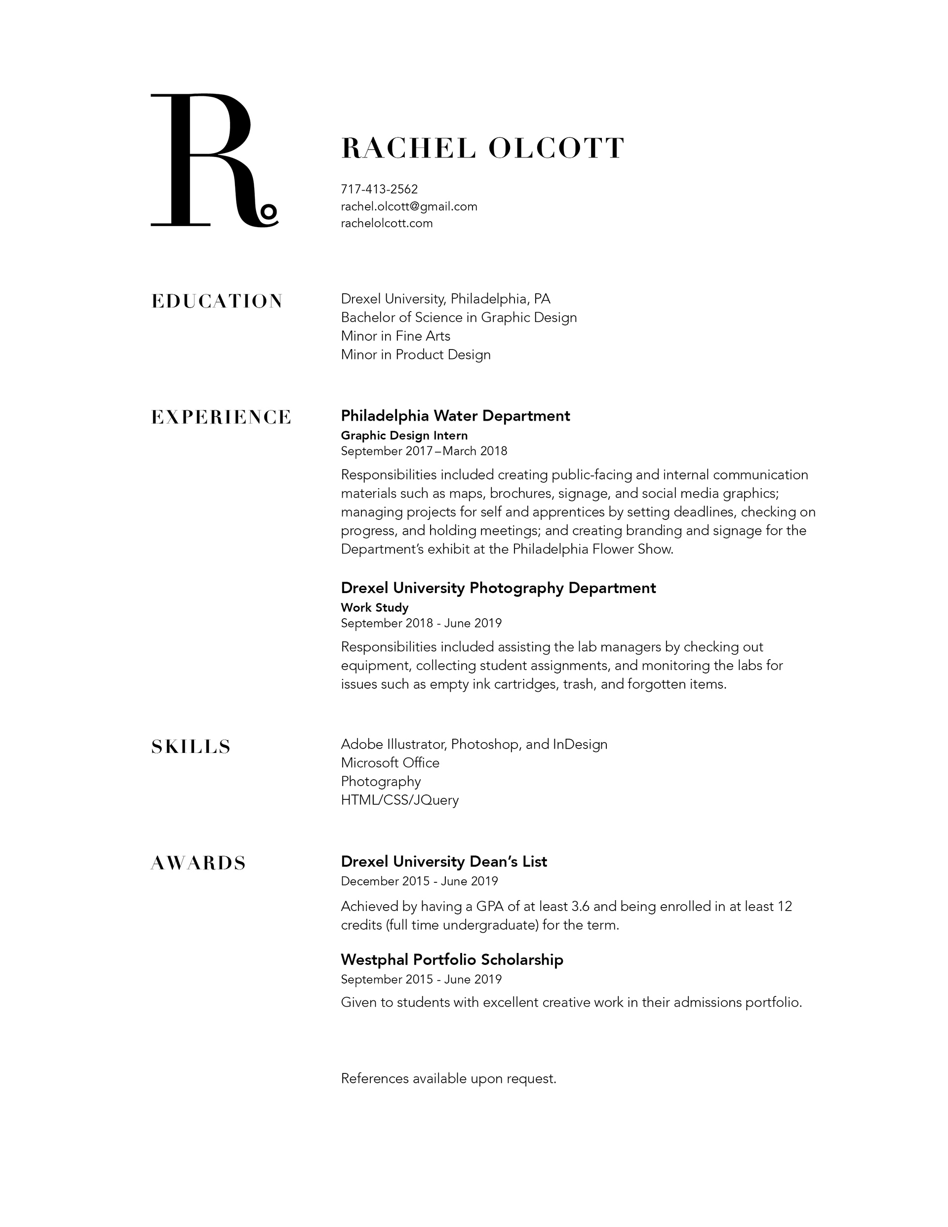 Rachel Olcott - RESUME