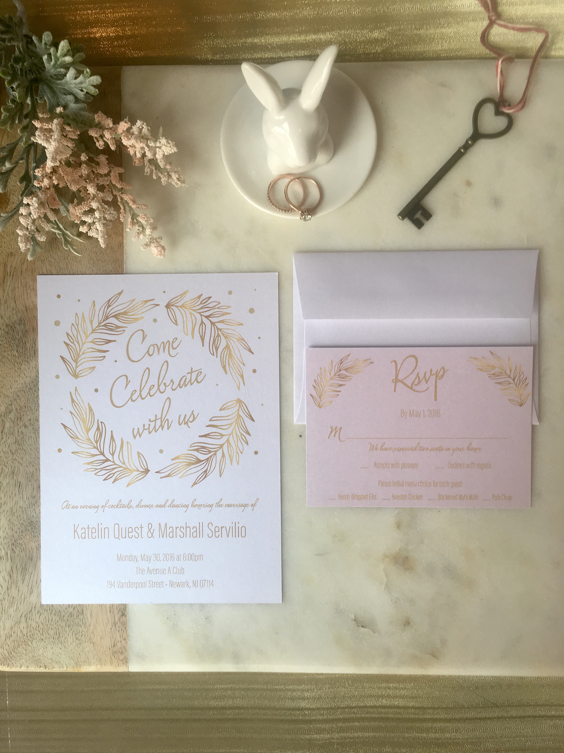 Whimsical Wedding Invitation & RSVP Card