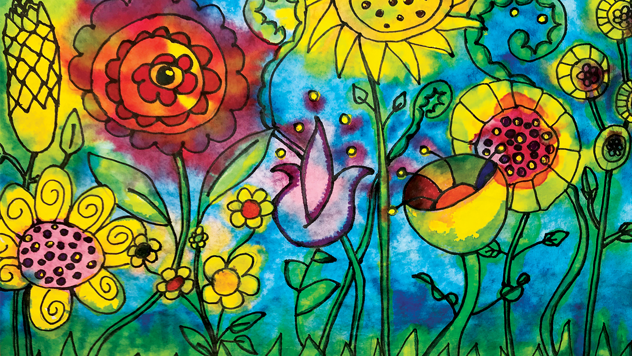 Roylco, Color Diffusing Paper. Media: Color Diffusing Paper, 9x12", watercolors, ink. 2019. 