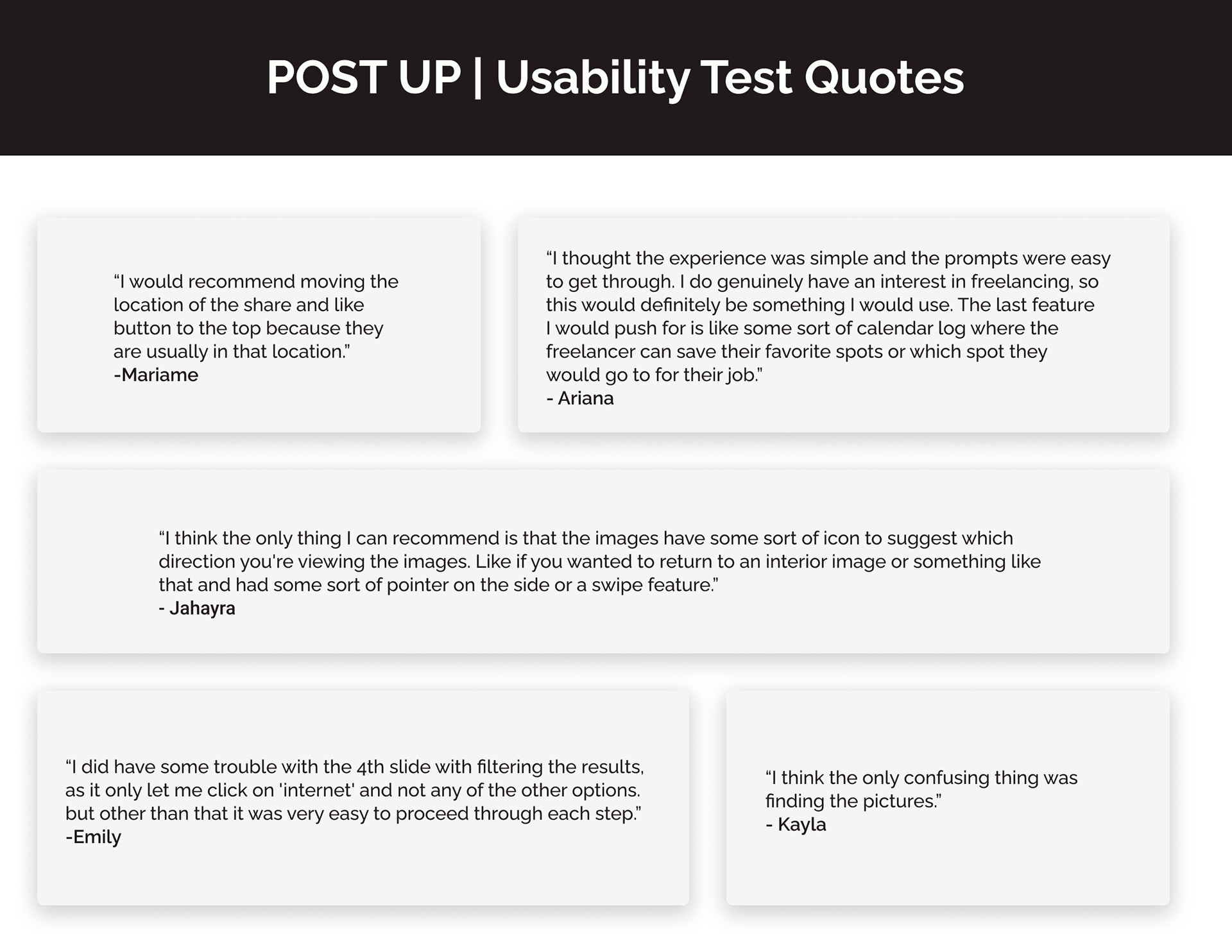 Usability Test Quotes
