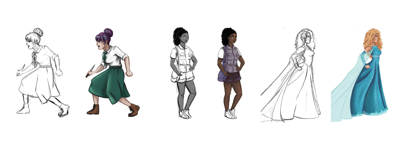 Character designs for "Wake Me Up" by Obsidian Corvus.