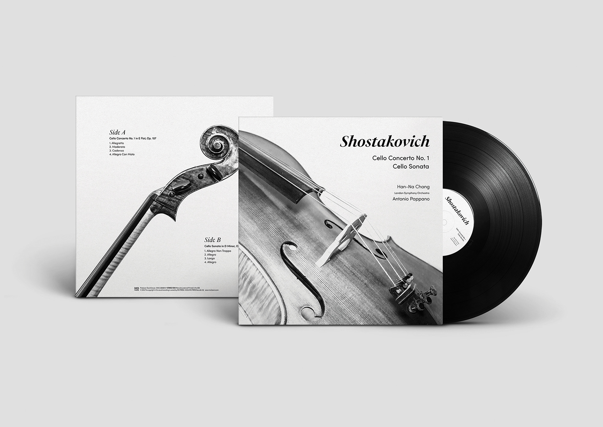 Album Cover Design for Shostakovich Cello Concerto and Sonata Record
