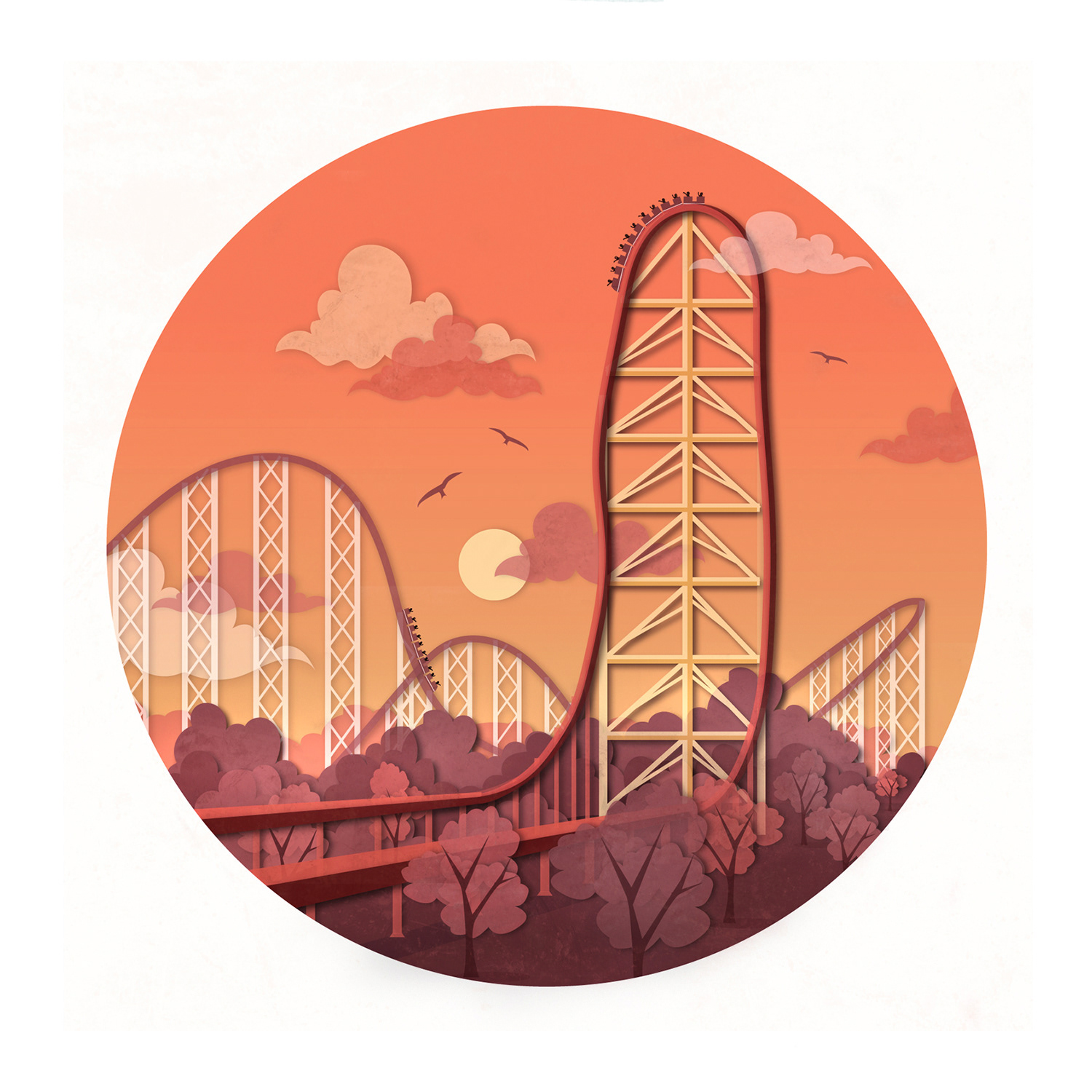 Claire McIntire Illustration - Roller Coaster Spot Illustrations