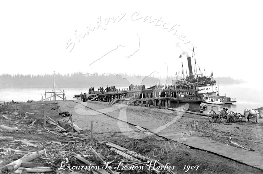 GP005 STEAMER "YOSEMITE" DEPARTING BOSTON HARBOR, OCT. 1907