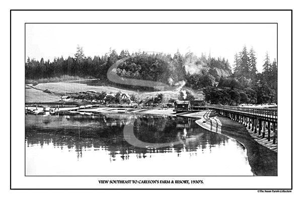 B151 - VIEW SOUTHEAST TO CARLYON'S FARM & RESORT, 1930'S (POSTER)