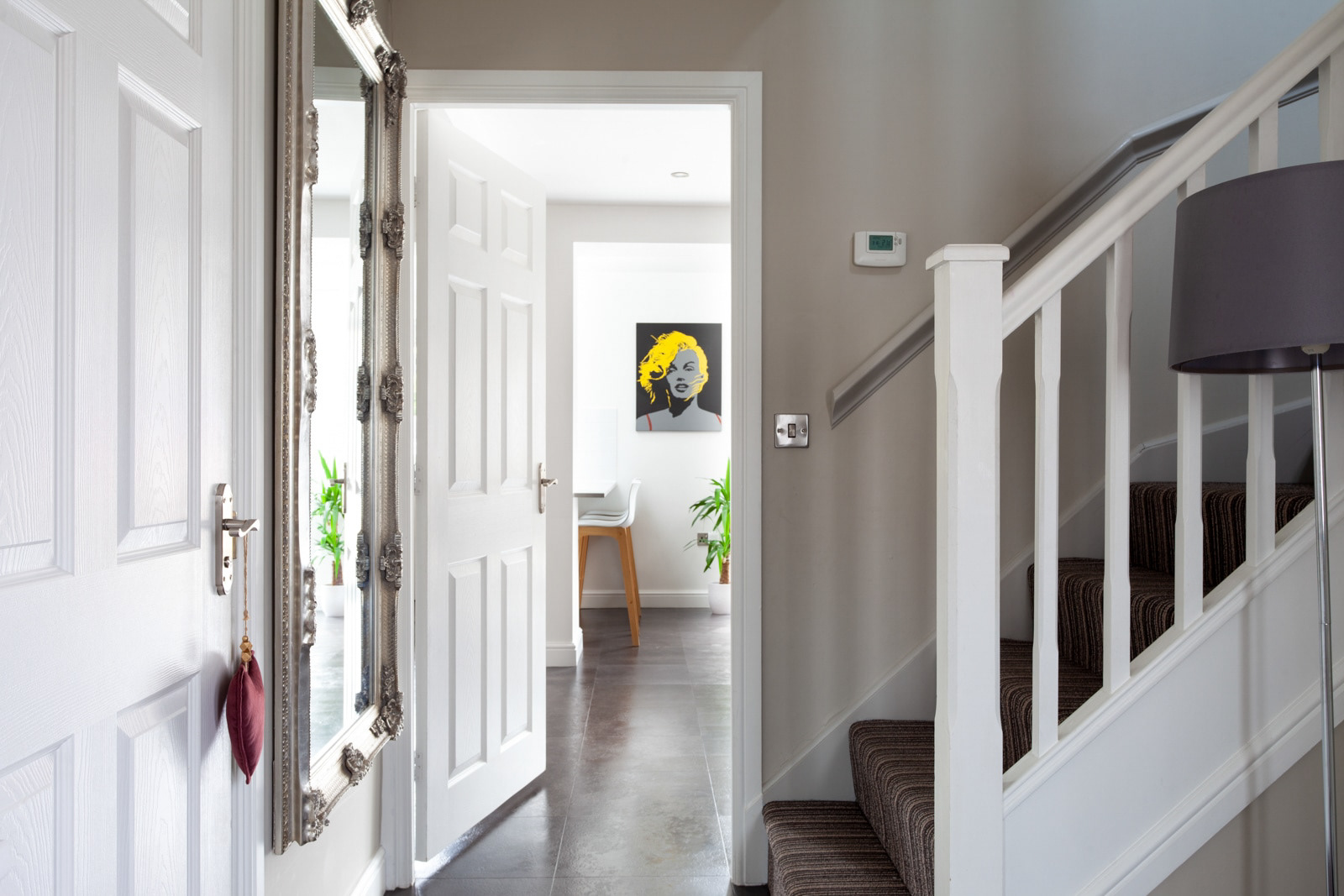 Hallway property shot to kitchen dining area