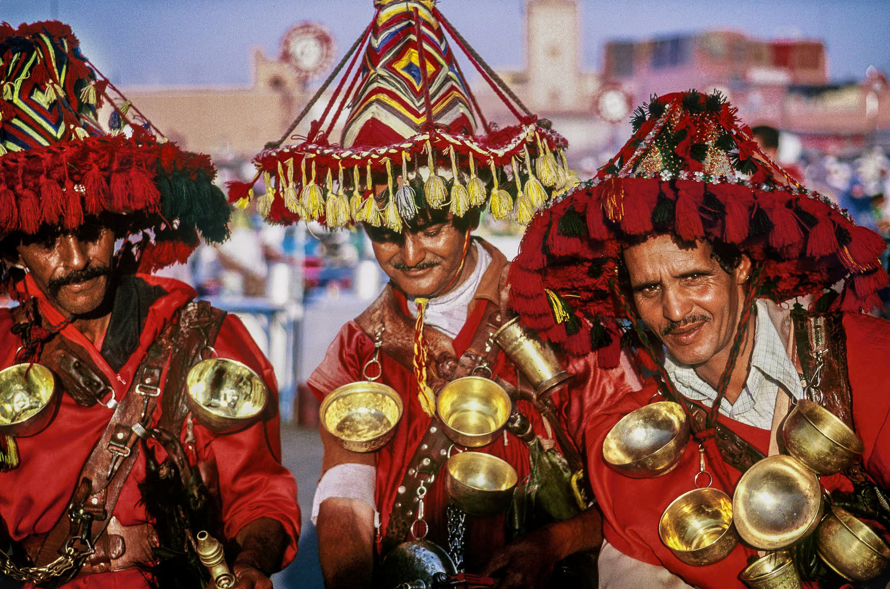 Three watersellers, Marrakech, Morocco 1997