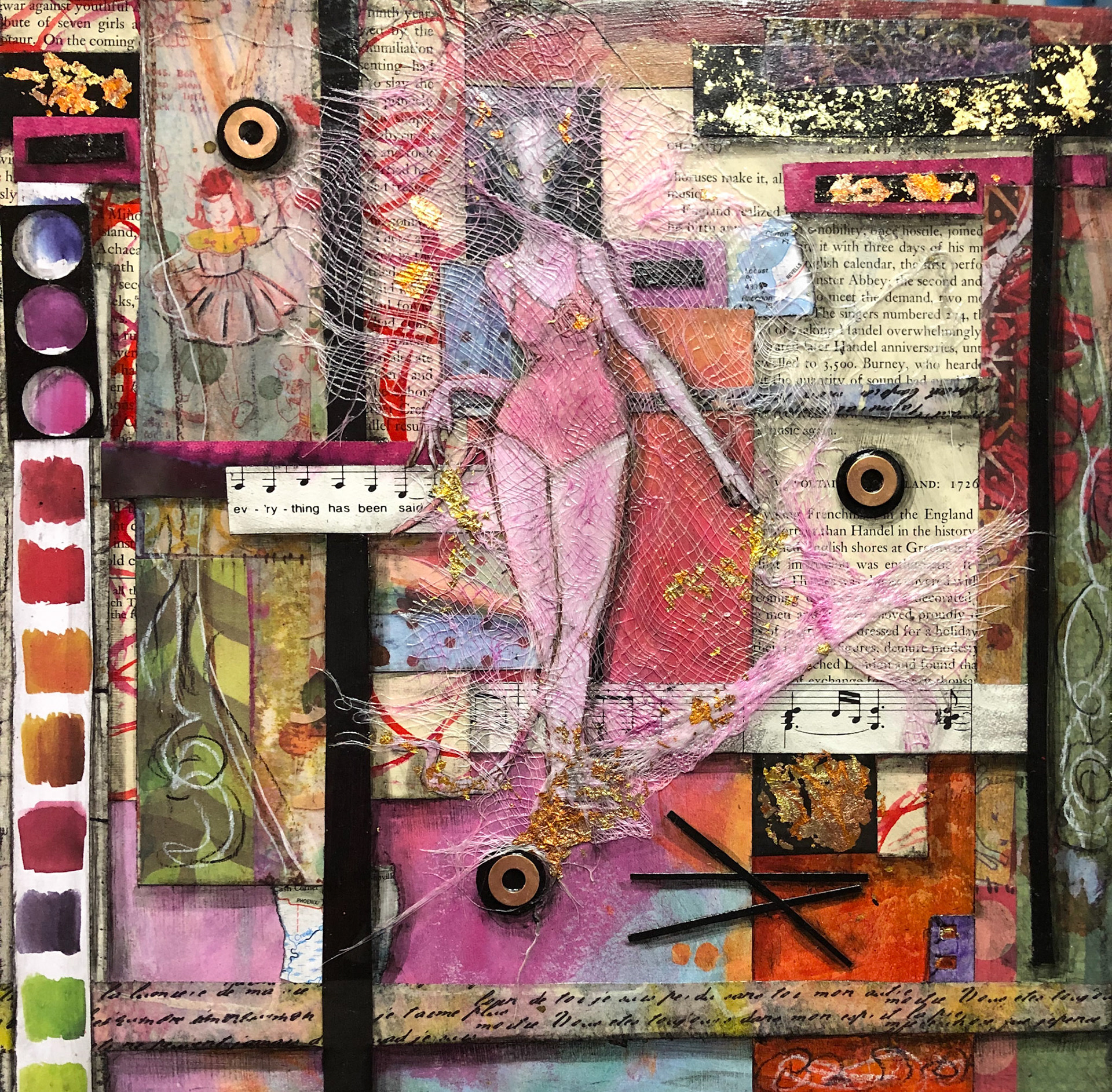"Everything Has Been Said" :: 12x12 Collage on Cradled Panel