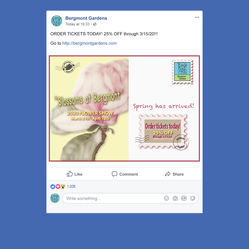 Bergmont Gardens Facebook Ad (Adobe Photoshop & Illustrator)