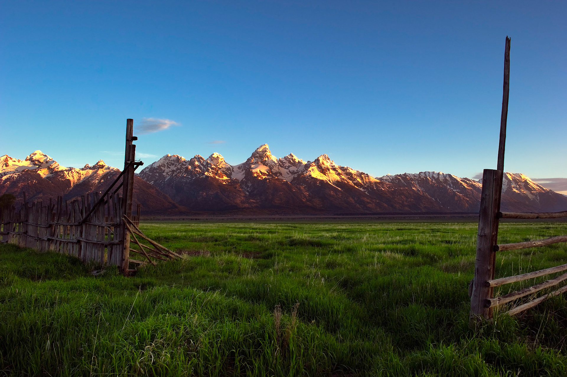 Mormon Row Corral Sunrise - Grand Tetons, Wyoming